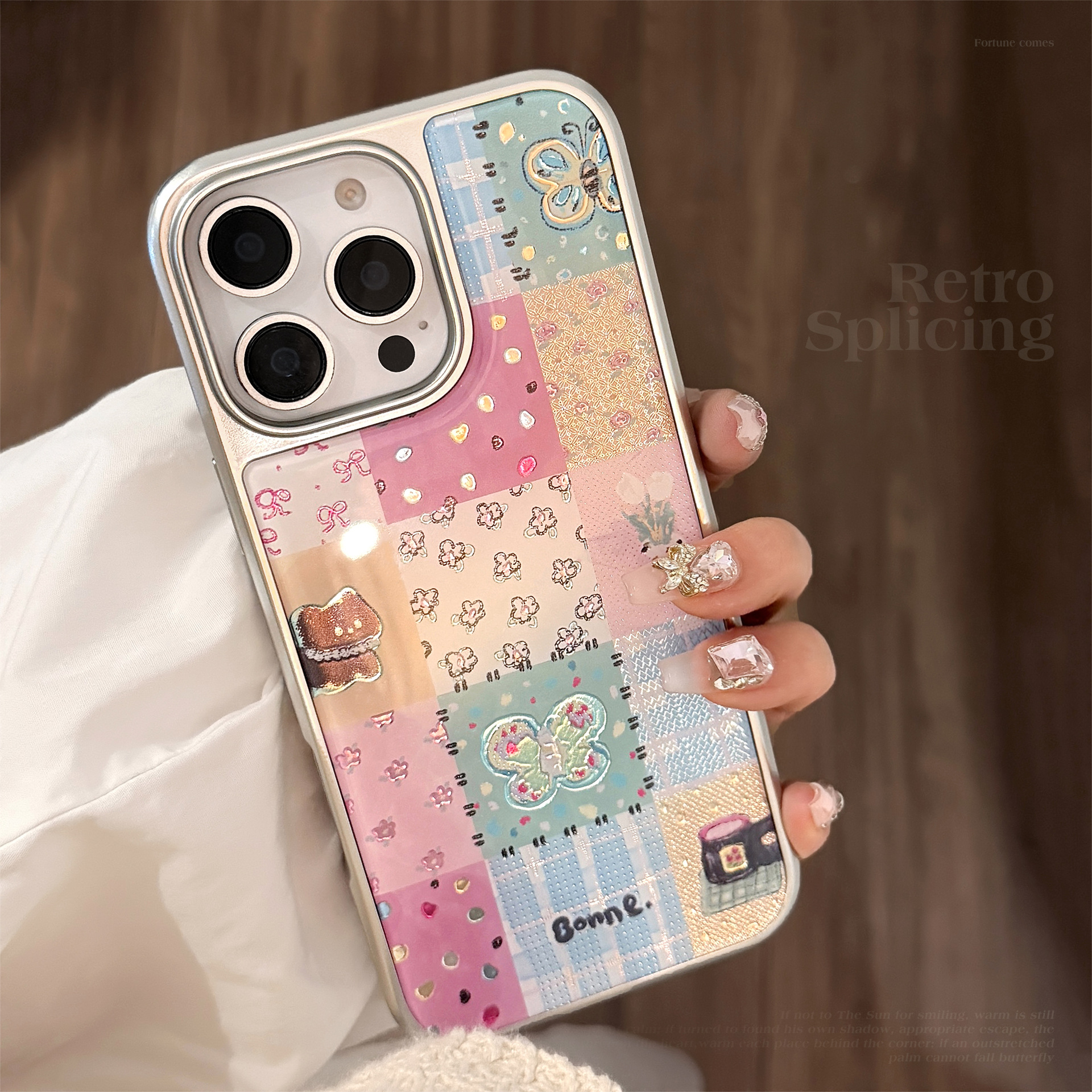 Schutzhülle für Huawei iPhone 17, 16, 15, 14, 13, 12, 11 Pro, Pro Max Plus, vergoldetes Karomuster, Apple-zertifiziert, hart_voghion.com