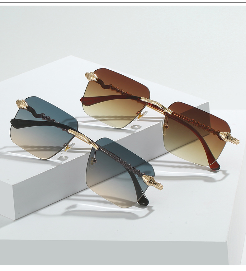 Klassischer Stil Strassenmode Quadrat Ac Quadrat Rahmenlos Männer Sonnenbrille display picture 1