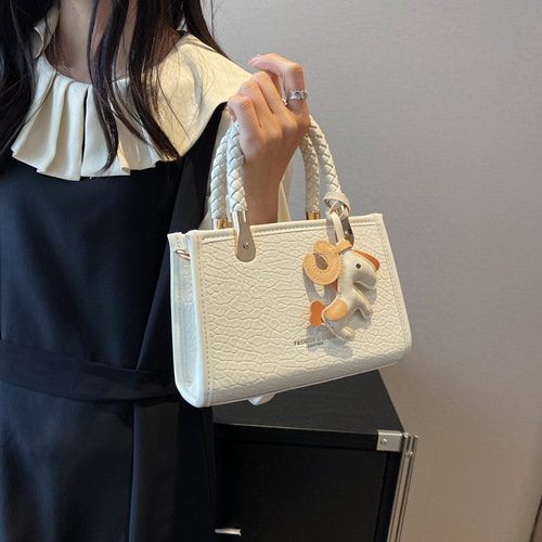 Bags for women  new fashion retro women's woven handbags texture small square bag Internet celebrity crossbody bag