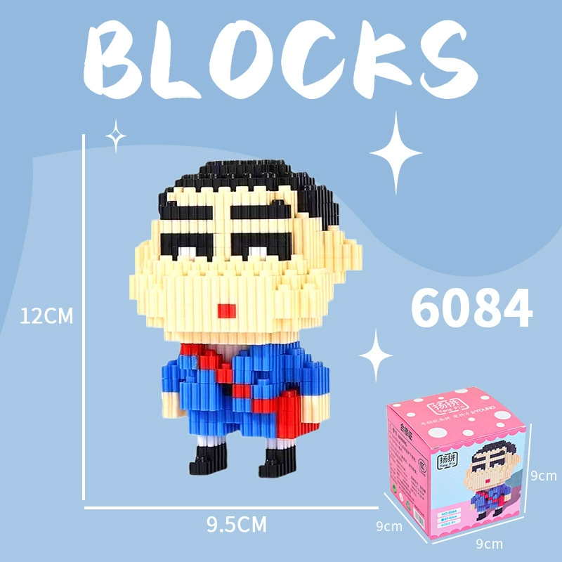 Cartoon Building Block Toy Set, Mini Constructor Doll, 9×9×9 cm, Assorted Character Designs