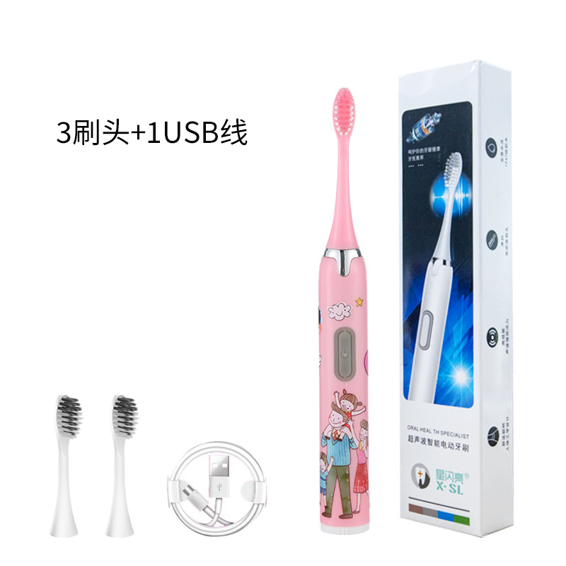 Carga de 5 velocidades Cepillo de dientes eléctrico de lana suave para adultos Impermeable para parejas Cepillo de dientes de limpieza gingival al por mayor Limpieza y blanqueamiento
