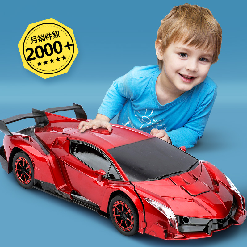 Control remoto de deformación de detección de gestos coche de carreras de cuatro ruedas recargable King Kong robot niño niño coche de juguete súper grande