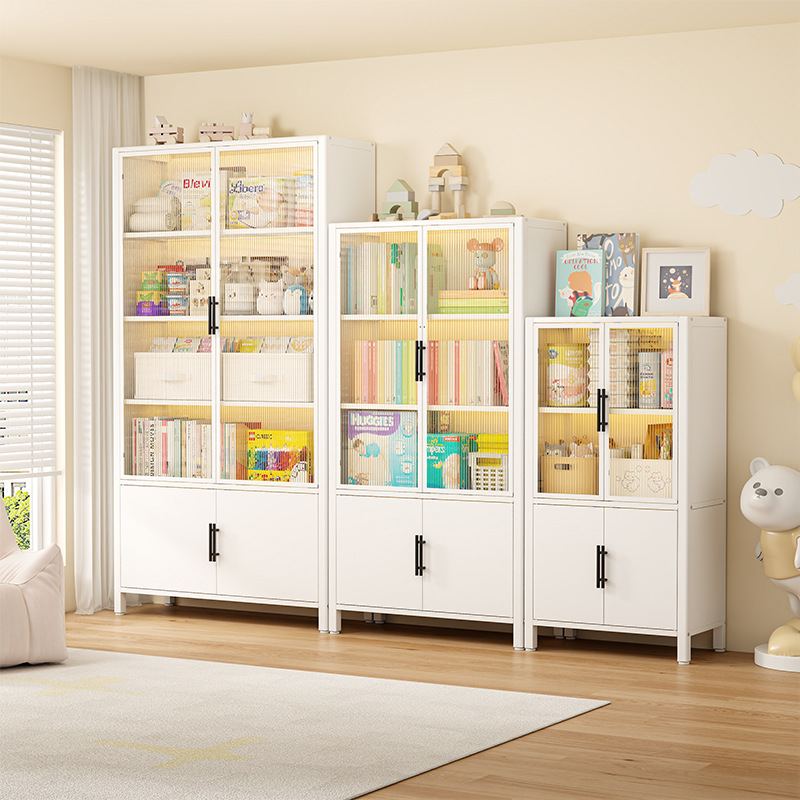 Gabinete de biblioteca doméstico armario multifuncional para niños armario de libros ilustrados sala de estar armario de almacenamiento armario de almacenamiento armario de hierro forjado simple
