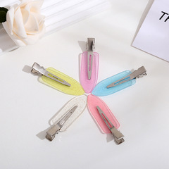 網紅同款ins風無痕夾 小眾糖果色卡通閃粉髮夾 亞克力奶油膠髮夾