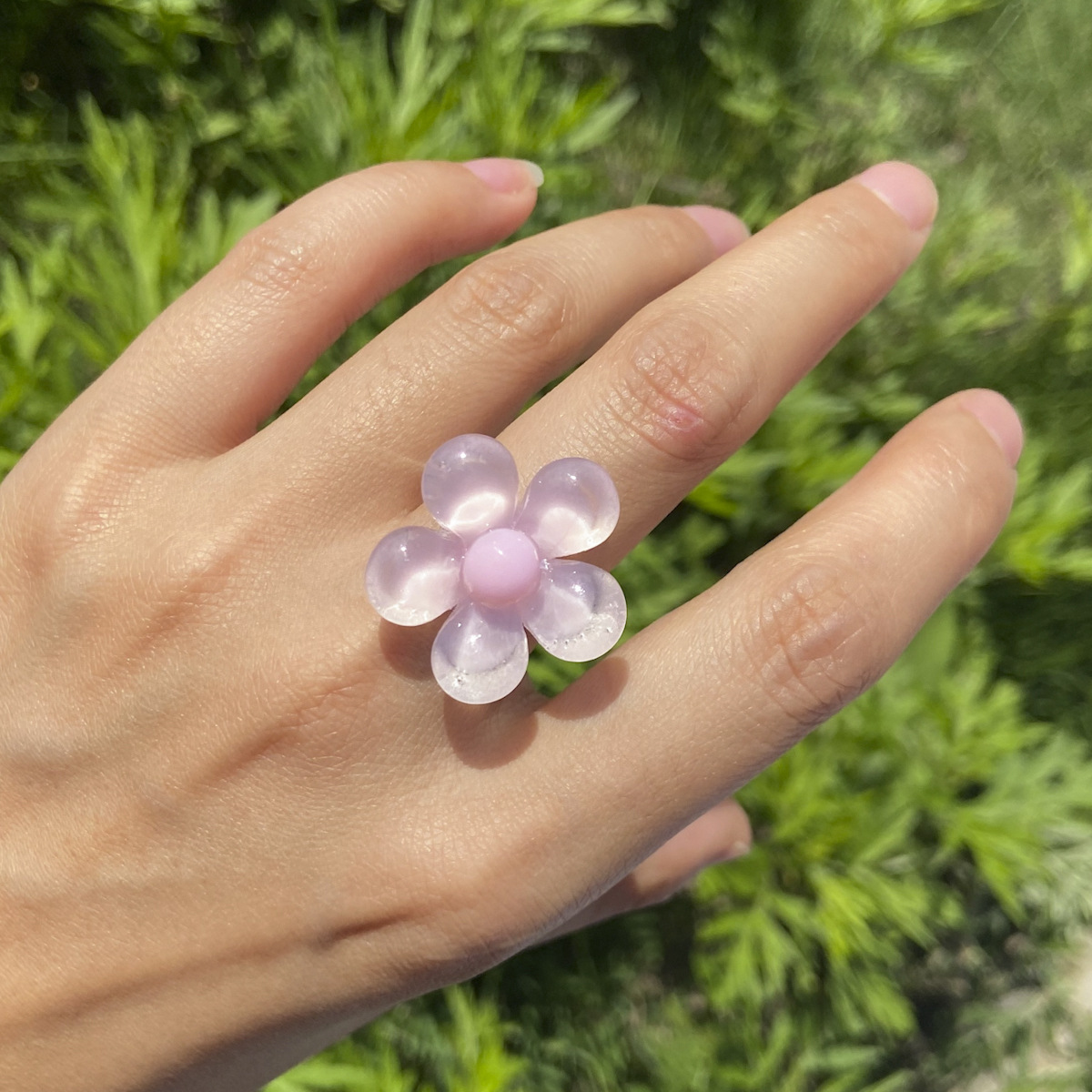 Wholesale Jewelry Acrylic Flower Three-dimensional Ring Nihaojewelry display picture 6