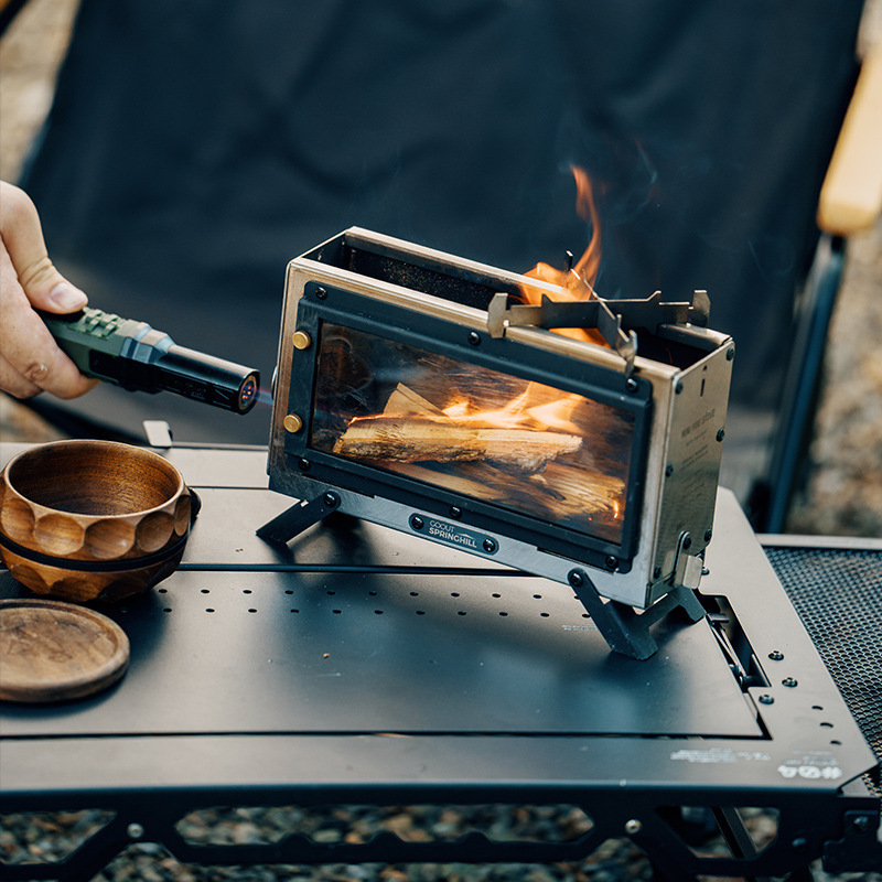 Chunshan Mini Firewatching Fireplace Outdoor Camping Stove Wood Stove Portable Desktop Igt Small Fire Burning Station