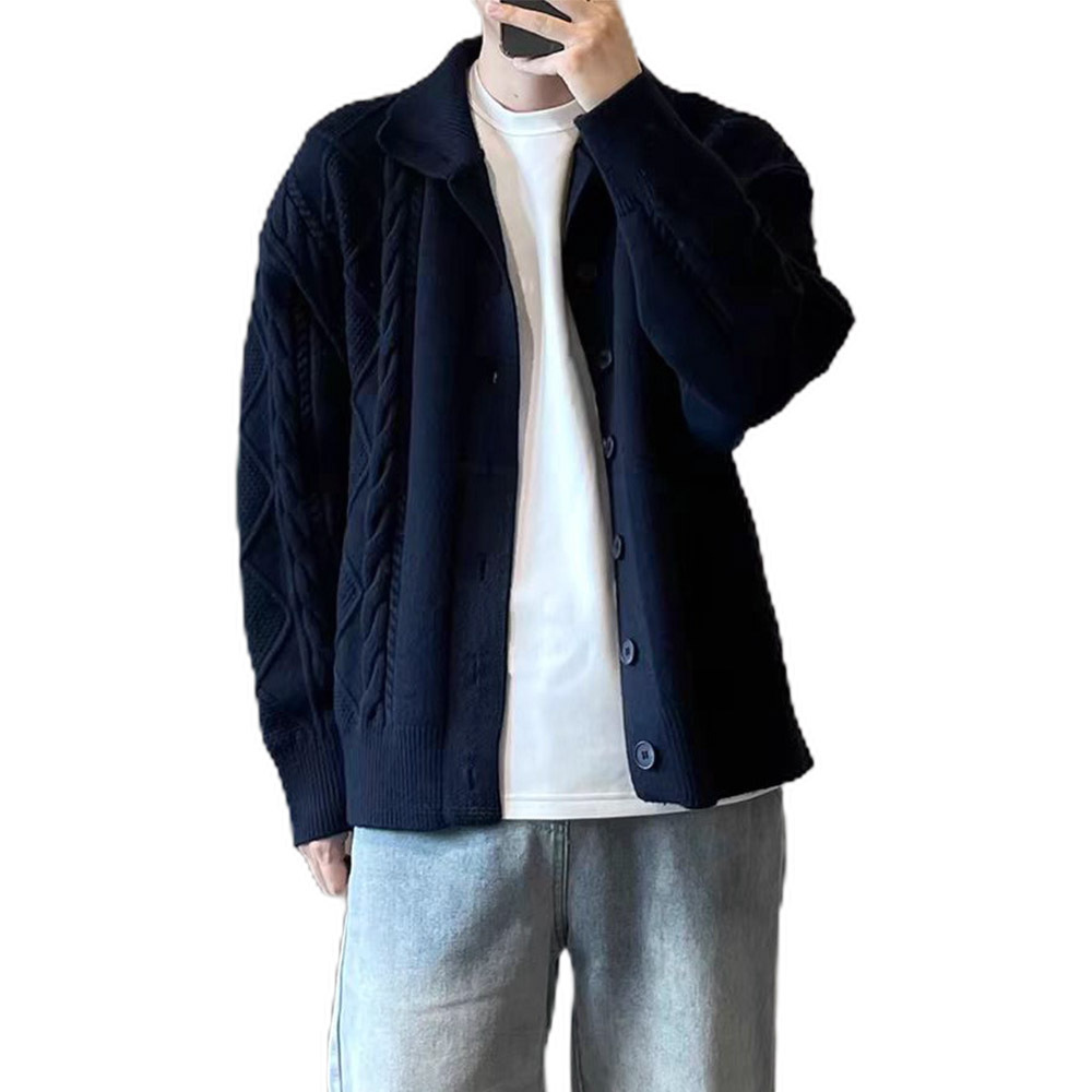 Explosiones transfronterizas de tamaño grande europeo jersey de punto suéter de hombre chaqueta de fijación de ganado chaqueta de invierno fábrica de suéter al por mayor