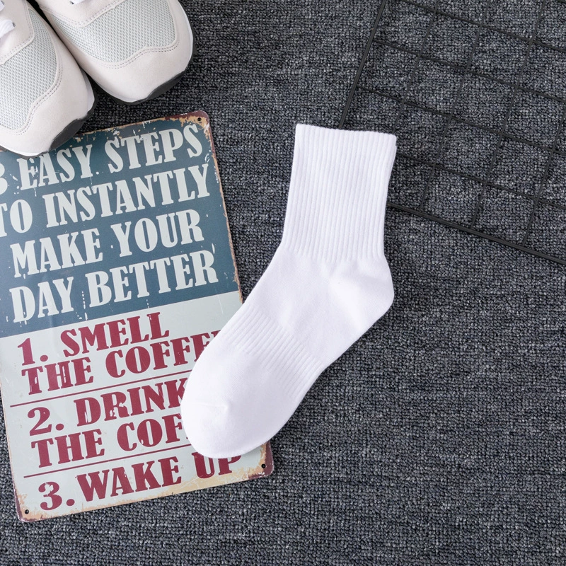 Men's Cotton Knee Socks, Demi-Season Breathable, Deodorized & Sweat-Absorbent, One Size