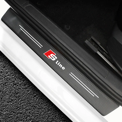 carbon fiber leather welcome pedal – Other Automotive Interior Supplies - audi-s-logo-carbon-fiber-leather-threshold-strip-4-pack