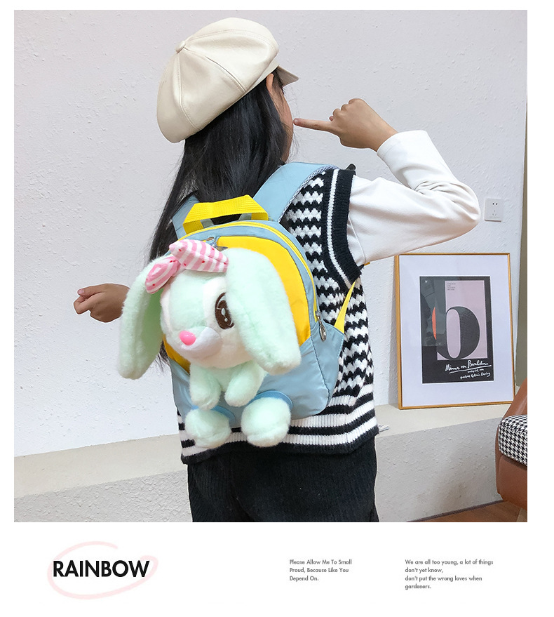 New children's backpacks, cute rabbit dolls, student kindergarten schoolbags, creative baby plush backpacks, printed undefined