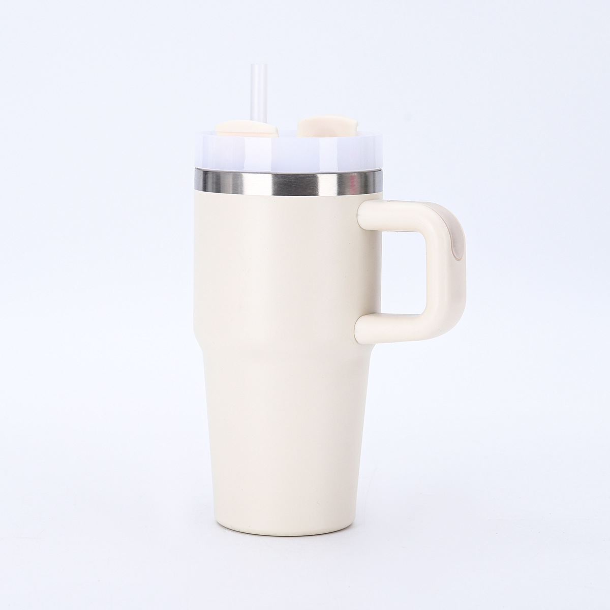 Vaso térmico 20oz para coche, acero inoxidable 304 con asa y pajilla