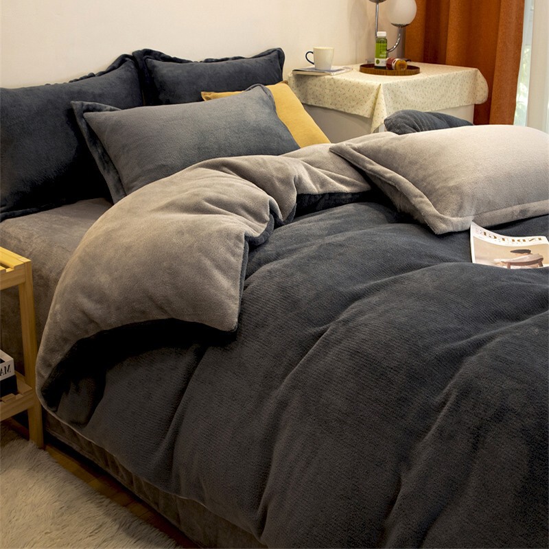 Winter Mao Mao quilt cover double-sided flannel thickened 180x 220 winter coral fleece 1.5 separate quilt cover fleece-lined