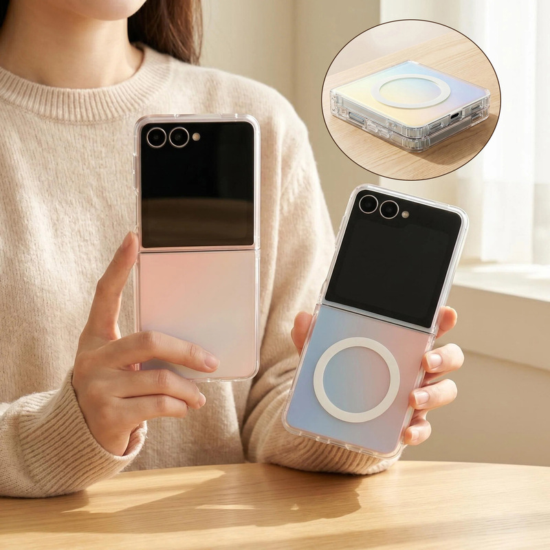 Suitable for Samsung ZFlip 20% off folding phone case Z FLIP7 laser gradient Flip8 matte chameleon protective cover Suitable for Samsung ZFlip 20% off folding phone case Z FLIP7 laser gradient Flip8 matte chameleon protective cover