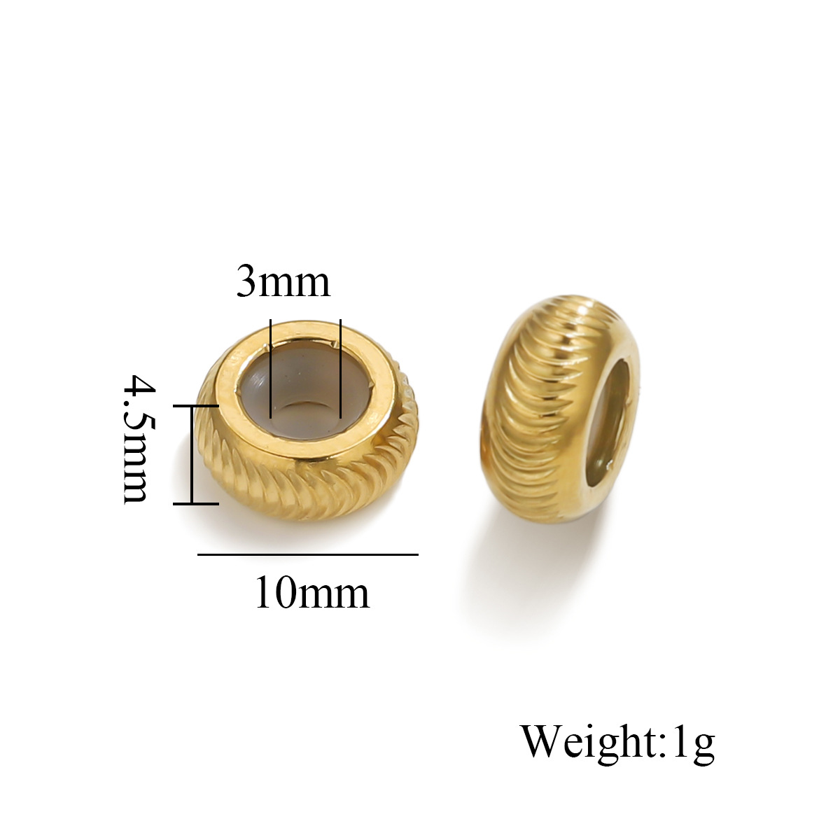 Acero inoxidable ajustable de silicona mano collar de cuentas sueltas joyas de pulsera de oro DIY color retainer joyas al por mayor