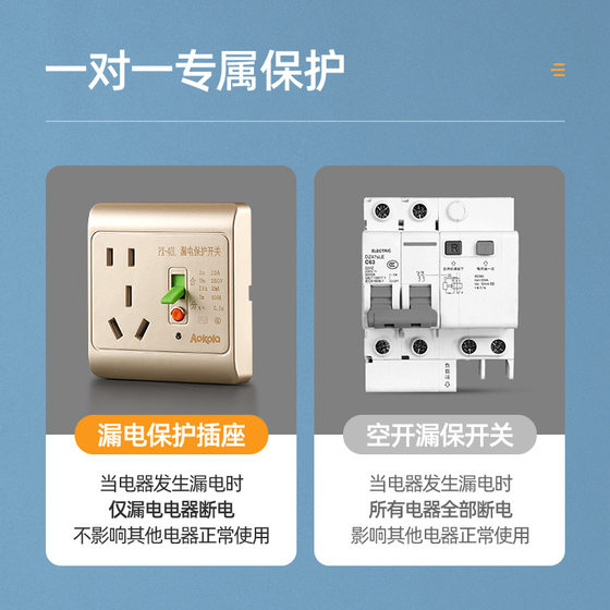 Socket with anti-leakage protector for air conditioner 16A special 16a electric water heater 86 type open switch panel