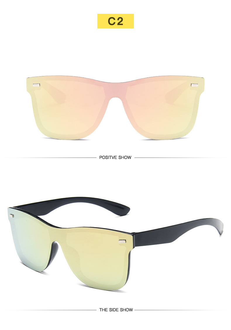 European And American Trendy Women's Large-frame Personalized Sunglasses Men's Dazzling Reflective Mercury Windshield One-piece Sunglasses_viptrois.com