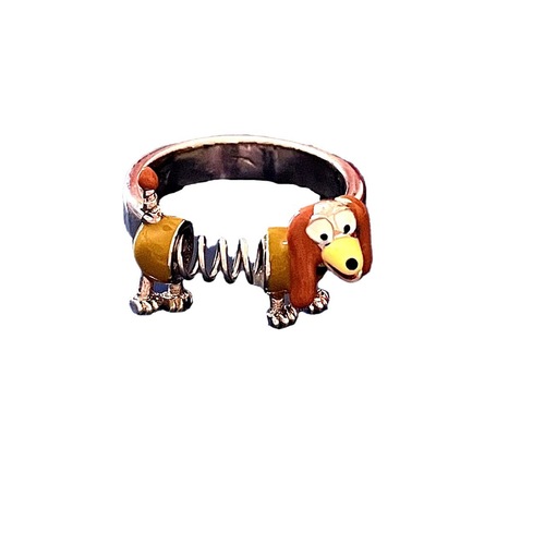 Copper~Cartoon Cute Spring Puppy Copper Ring Female Niche Versatile Design Childlike Open Index Finger Ring