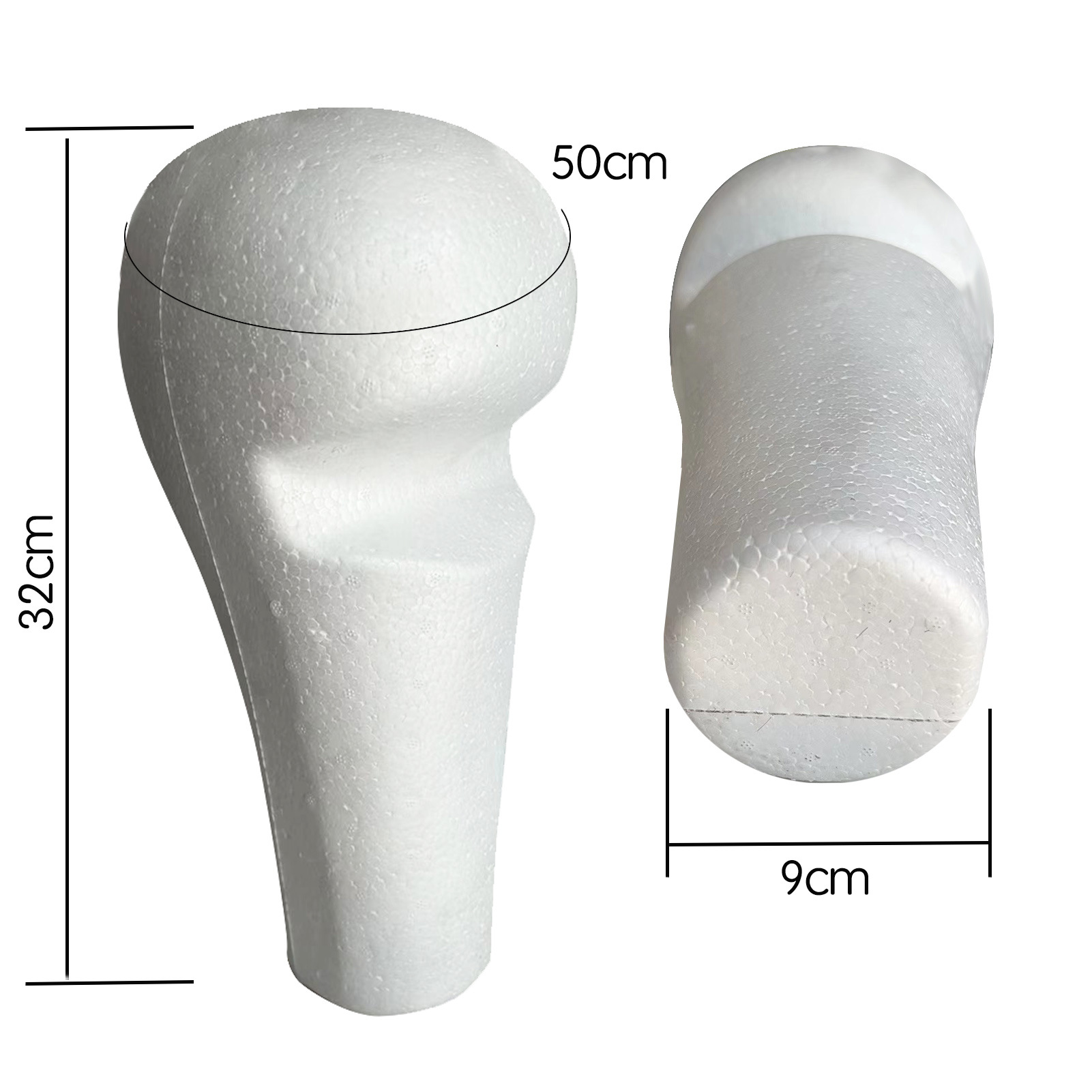 Cabeza de espuma para maniquí, unisex, modelo para pelucas y exhibición, color negro, ideal para tiendas y exposición.