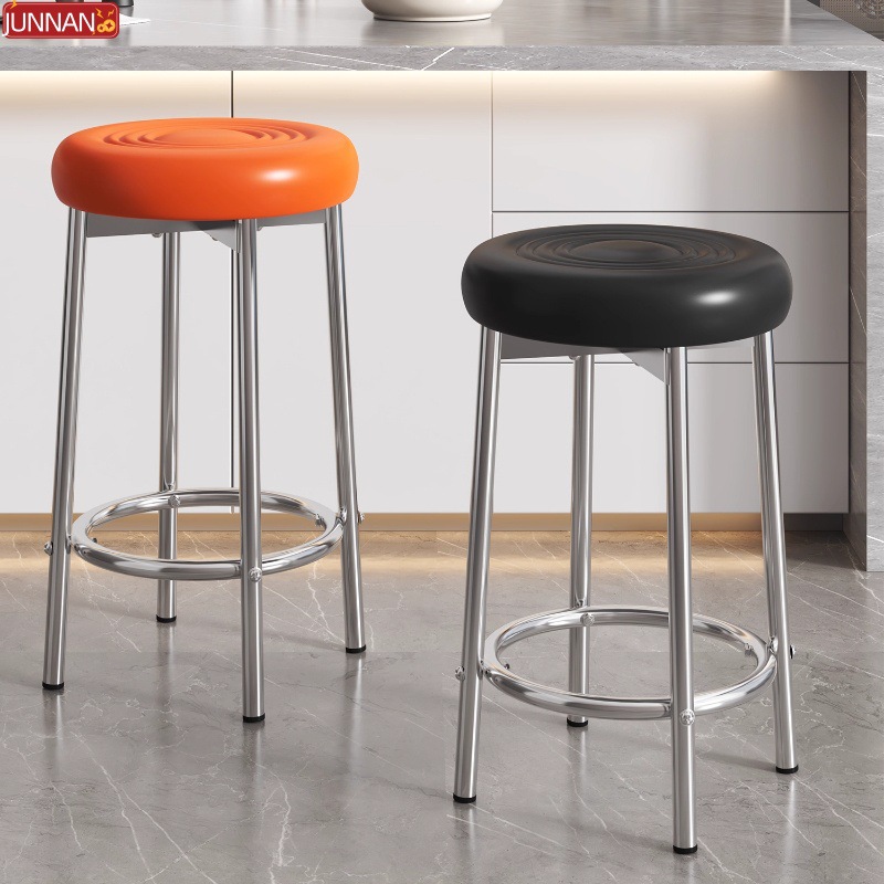 Metal High Stool for Front Desk, Kitchen Island Bar Stool, High Stool, Bar Chair, Commercial Iron Art Round Stool, Bar Chair