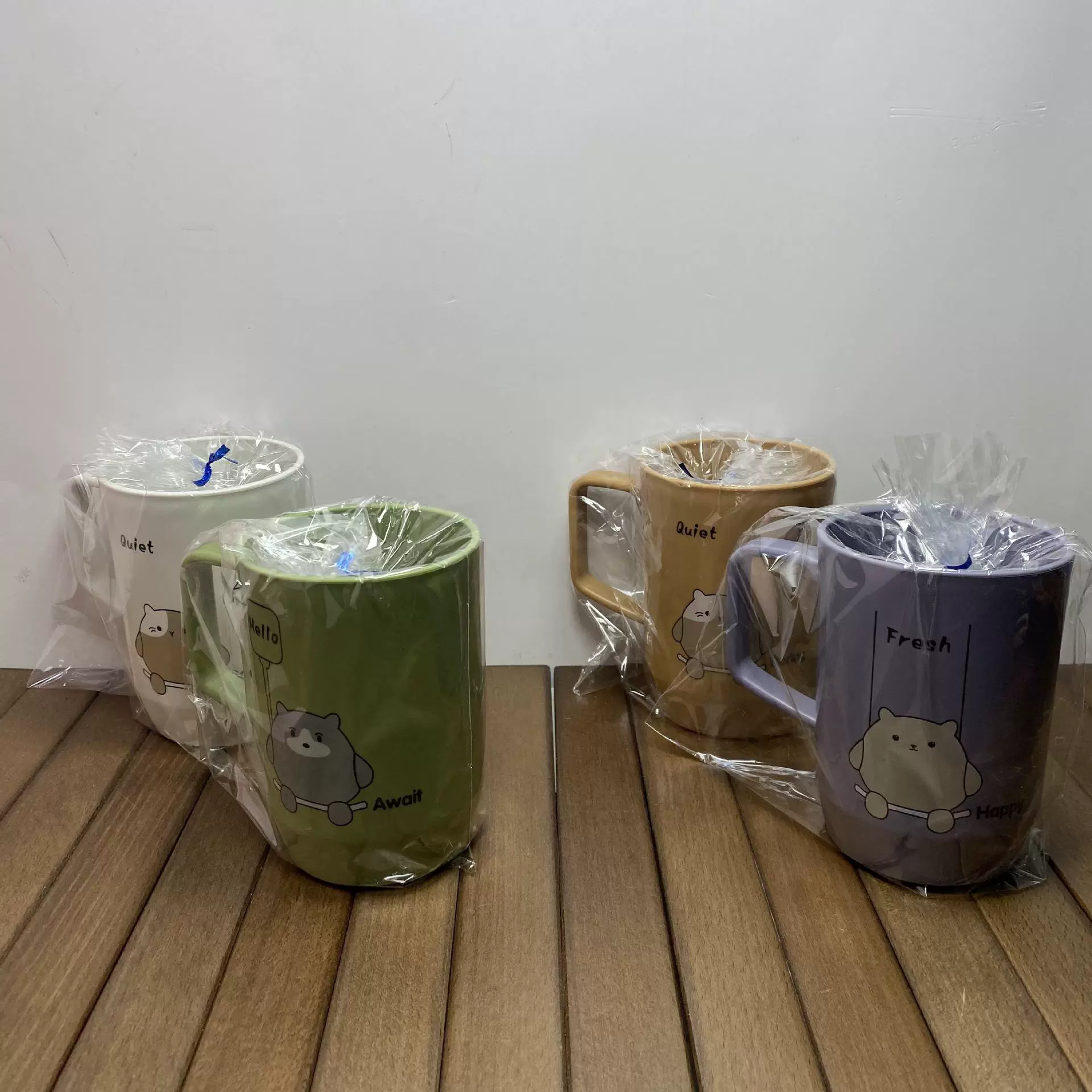 优品树 3347 mouth cup PP material plastic toothbrushing cup household mouthwash cup dental cylinder cartoon pattern toothbrushing cup