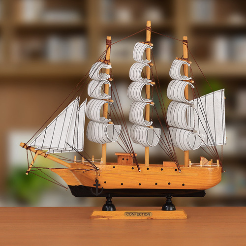 5ZV7 Wholesale Sailing Boat Model Decorations: Smooth-Sailing Ship Model for Living Room, Small Wooden Boat for Entrance Hall, Wine Cabinet, TV Stand, and Bookcase