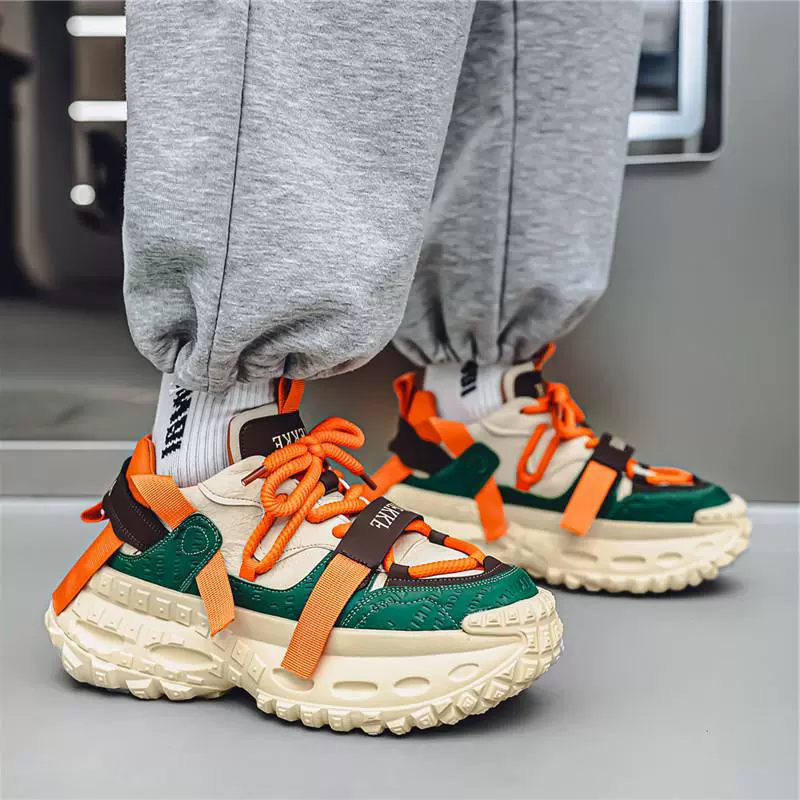 5СМ увеличенная пена подошва dad shoes для мужчин 2025 лето стройный универсальные спортивные и повседневные обувь широкая подошва мужская обувь