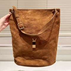 高品质复古Y字麂皮水桶包2025新款牛皮单肩腋下托特跨境工厂批发