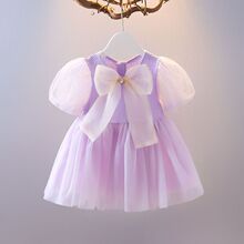 2024年紫色新款女童连衣裙夏公主裙夏装婴儿裙子公主风女宝宝森系