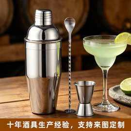 跨境不锈钢雪克杯套装鸡尾酒调酒器套装工具组合摇酒器酒吧批发