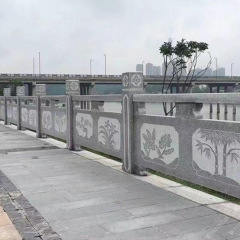 加工されたカスタム天然大理石花崗岩石の手すりとガードレール、都市工学川の石彫刻と石の手すり