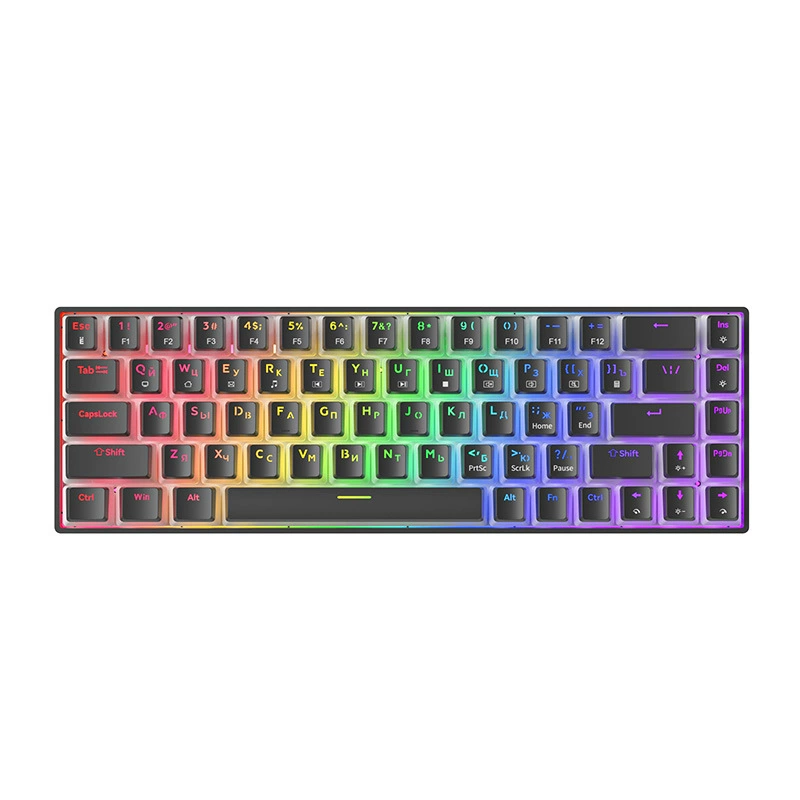 Клавиатура TK68 настраиваемая в российском стиле, э-спорт, RGB, горячая замена, синий-красный axis 68, проводная игровая клавиатура