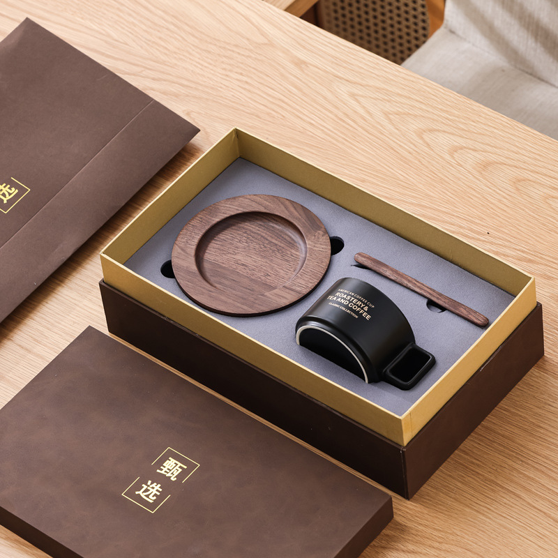 Taza de café americana con taza de nuez, taza de cerámica, taza de cerámica, regalo de mano