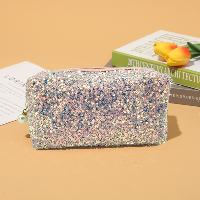 Transfronterizo de lentejuelas bordadas de gran capacidad ins estilo cosmético bolsa de alta apariencia estrella misma bolsa de almacenamiento portátil al por mayor en stock