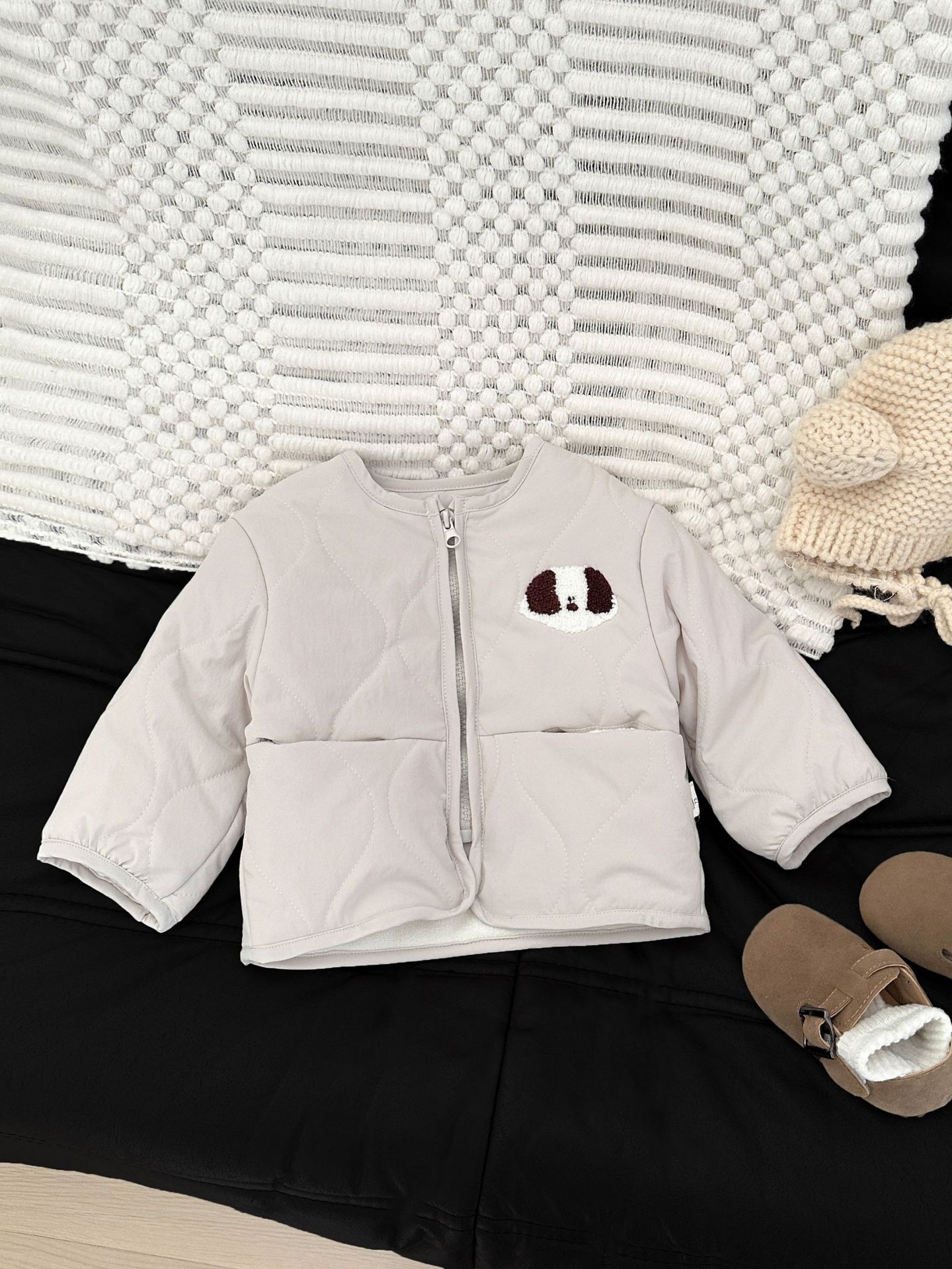 Chaofan niño otoño y invierno ropa de algodón nuevo bebé adorable algodón pellizco de lana grueso ropa de invierno bebé chaqueta coreana