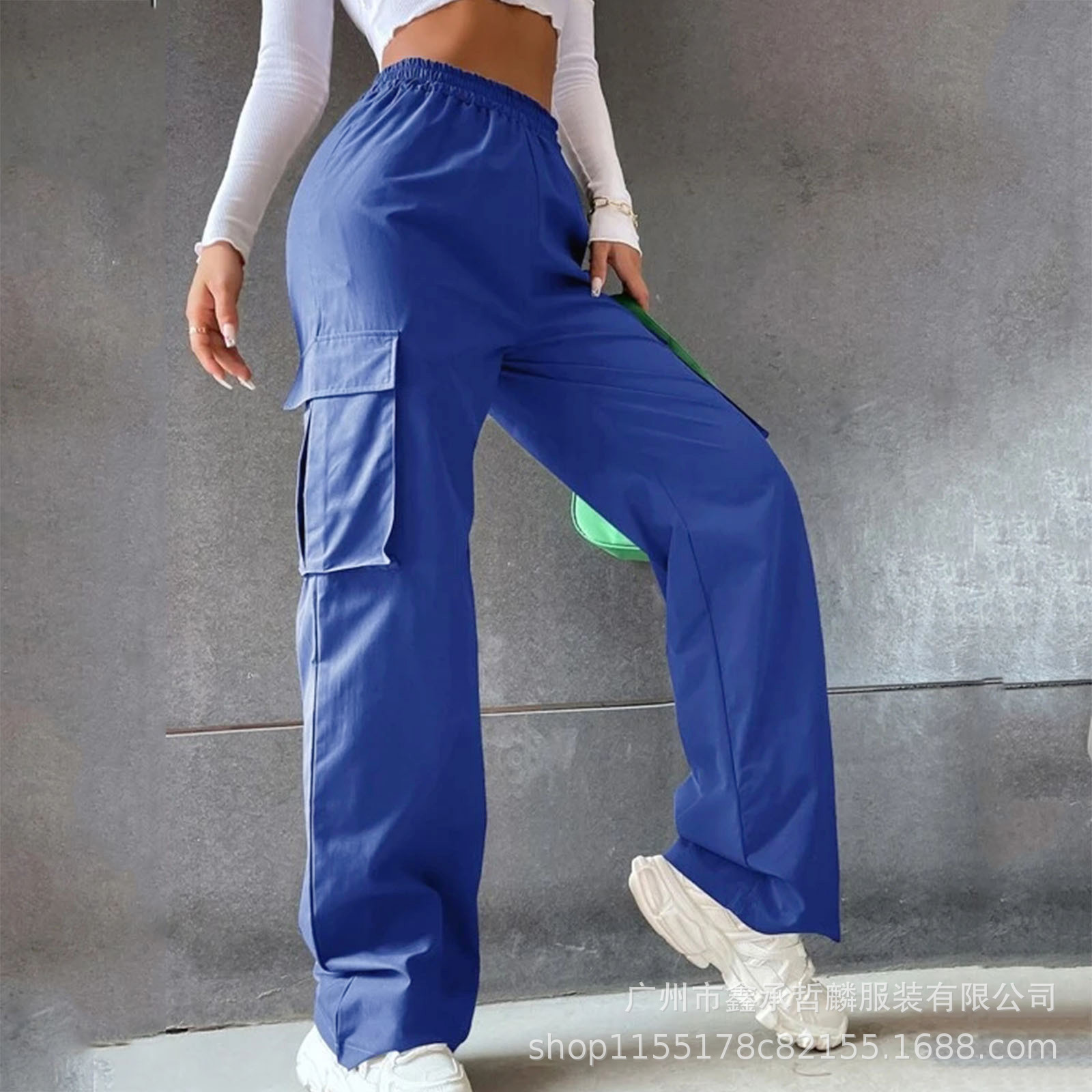 Pantalones de trabajo elegantes y casuales de mujer, de pierna ancha, cintura alta, sin cinturón, rectos y holgados, para 2026 image 11