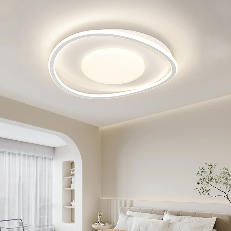 Luz de techo de la sala de estar de viento de crema moderna y minimalista de protección de los ojos de la atmósfera led dormitorio luz principal nueva lámpara de paquete de toda la casa
