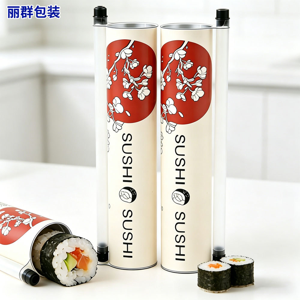 Caja Cilíndrica de Papel para Sushi de Cartón de Grado Alimenticio Personalizable para Envase de Alimentos image 3