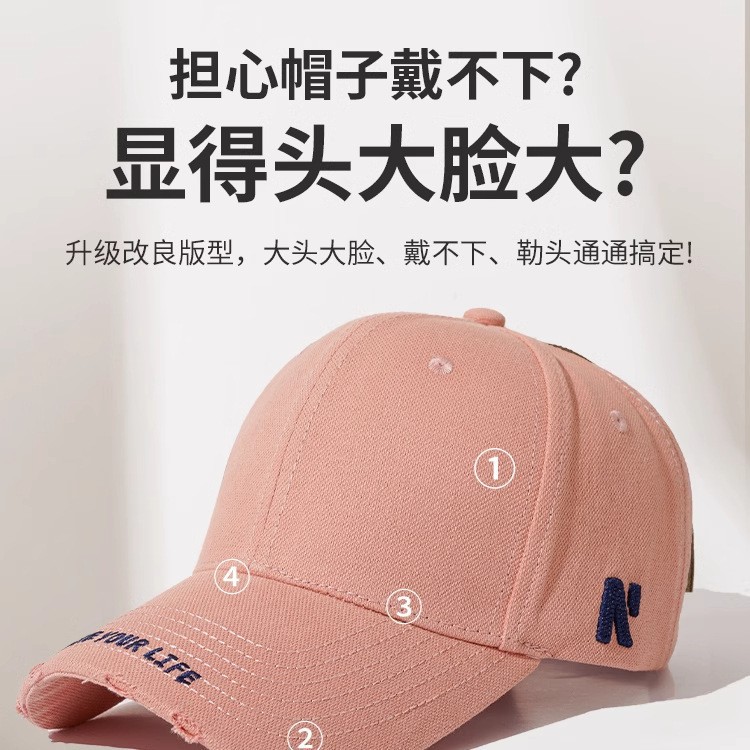 Gorra de béisbol estilo americano que estiliza el rostro, con un ala rígida más profunda, ala ancha, marca retro de moda, gorra de pico de pato estilo ins para hombres y mujeres.