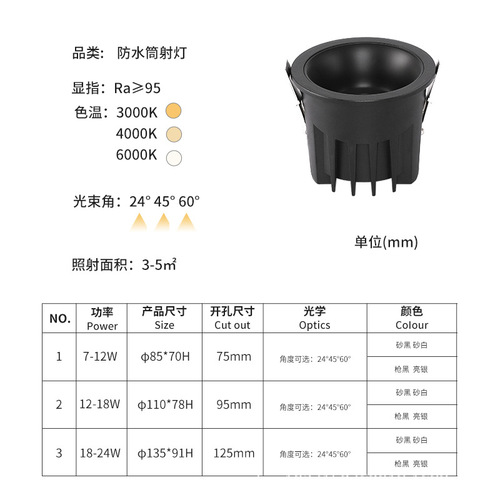 Waterproof LED Embedded Bathroom and Toilet IP65 Fogproof and Moistureproof Outdoor and Indoor Ceiling Light COB Tube Light