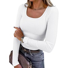 P 47857 U Neck Long Sleeve T-Shirt U�I�L��T�� �羳�W��