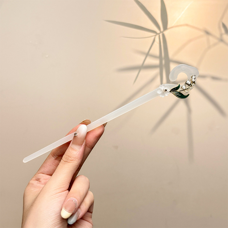 Retro simple nicho de alta estética oriental diseño de cabello de flores de frascos de estilo antiguo cabello