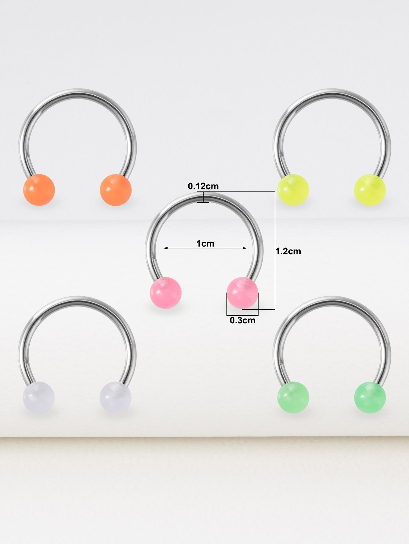 Simple Style U Shape Stainless Steel Arylic Nose Ring 1 Set