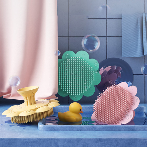 Baby Silicone Hair Shampoo Brush to Remove Hair Dirt Baby Bath Bath Brush Mud Child Bath Cotton Baby Shampoo Cross-border