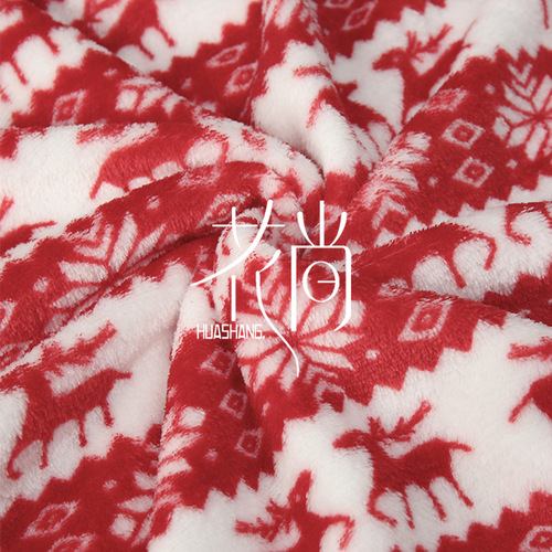 Flannel cloth coral velvet clothing double-sided flannel autumn and winter home clothing blankets Christmas printed fabric
