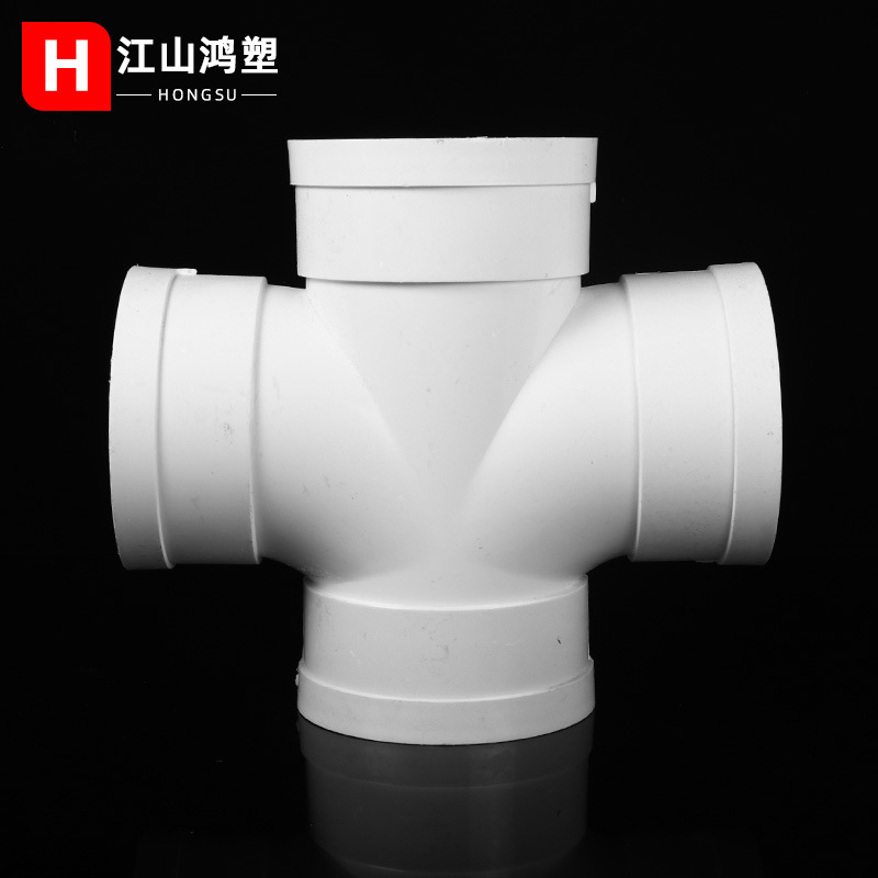 PVC de cuatro vías de igual diámetro plano de cuatro vías de reducción cruzada de cuatro vías downcomer descarga de aguas residuales adhesivo accesorios conjuntos