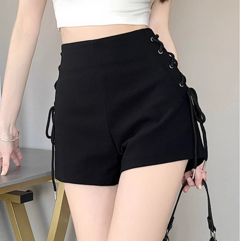 Designed Strappy Suit Shorts for Women New 2025 Summer Hot Girl High Waist Slim A-Line Hip-Covering Hot Pants for Outer Wear