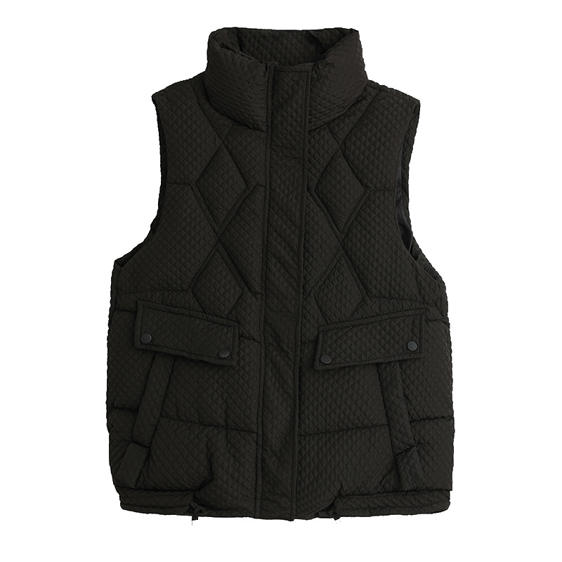 Otoño y invierno de 2023 nuevo chaleco de algodón corto de moda coreano abrazadera de caballo universal chaleco de hombro suelto chaqueta