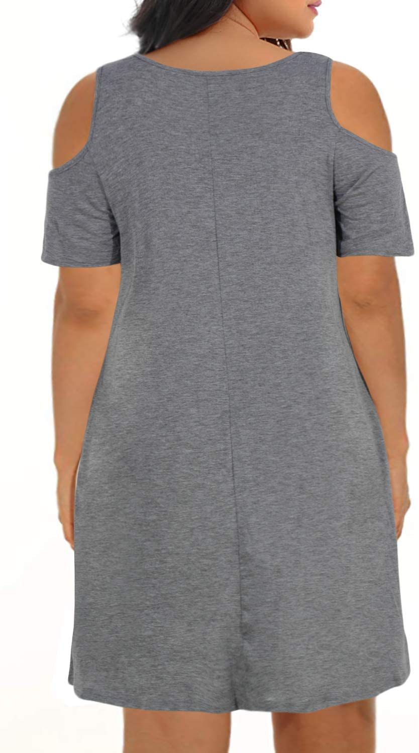 2025 transfronterizo Amazon verano Europa y América ropa de mujer de moda grande vestido suelto cuello redondo hombro abierto falda A