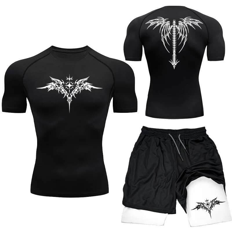 New Mma Boxing Compression Suit Sports Clothing Men's Quick-Drying Sports Shorts T-Shirt Running Exercise Tight Sports Protection