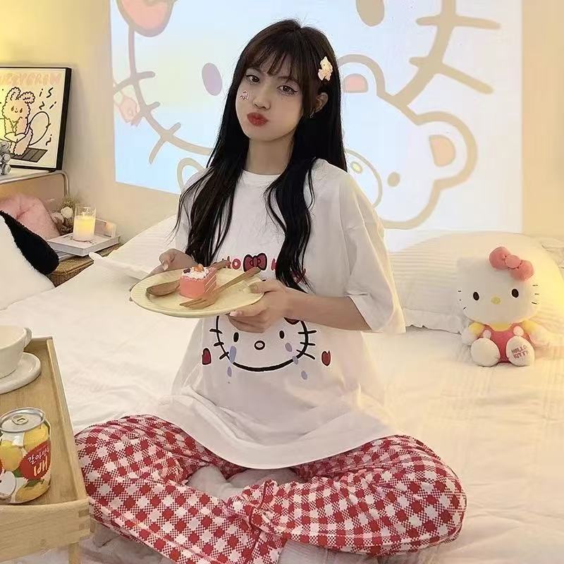 Pijamas de dibujos animados para mujer primavera y verano celebridades de Internet estilo caliente pantalones de manga corta 2025 nuevo traje casual de dos piezas de servicio a domicilio image 50